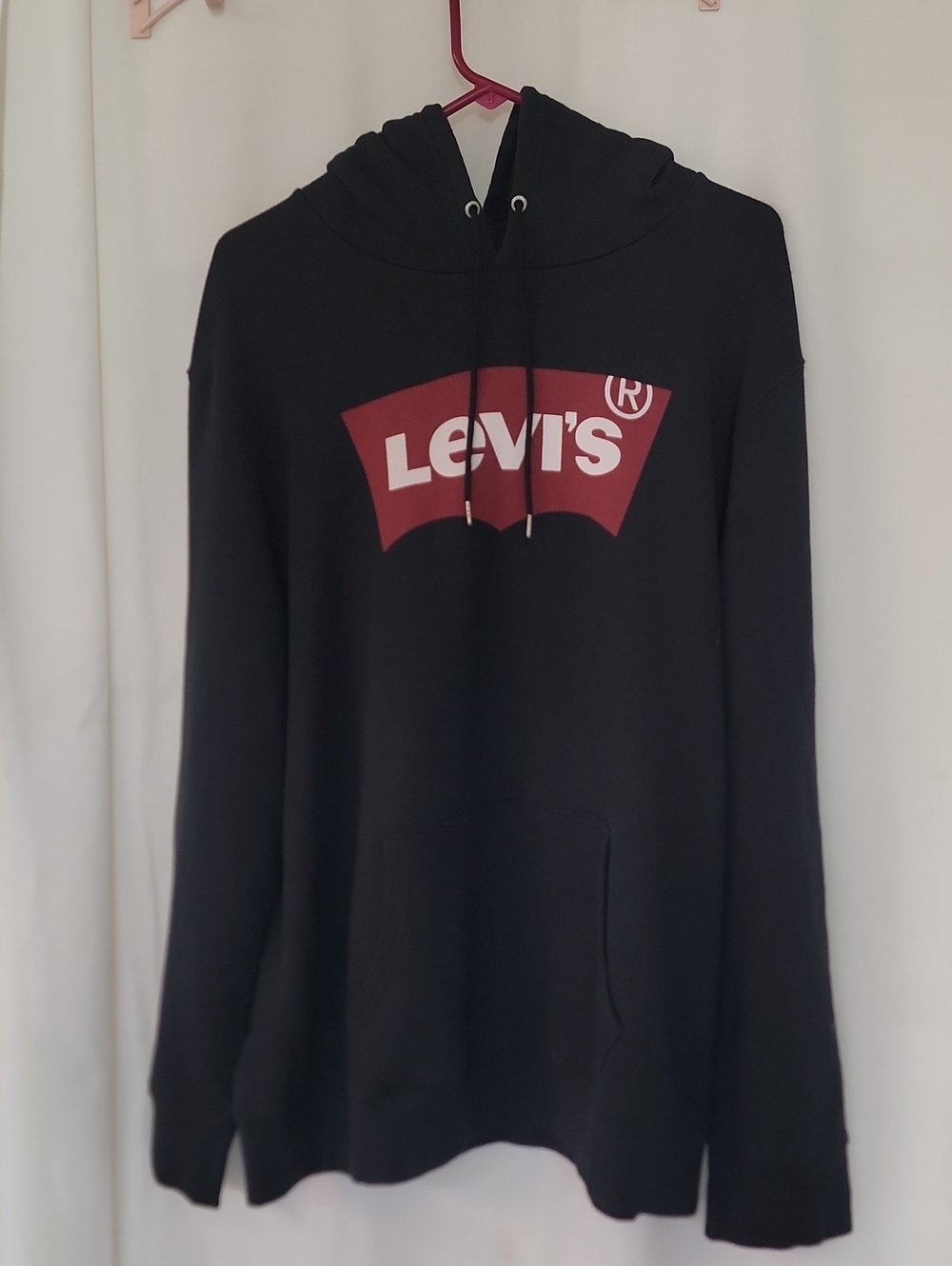 Levi's Black Pullover Hoodie with Red Logo